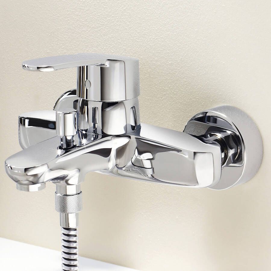 Grohe Eurostyle Cosmopolitan badkraan met omstel en koppelingen chroom 33591002