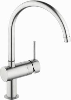 Grohe Minta 1-gats keukenkraan m. draaibare ronde uitloop steel 32917DC0