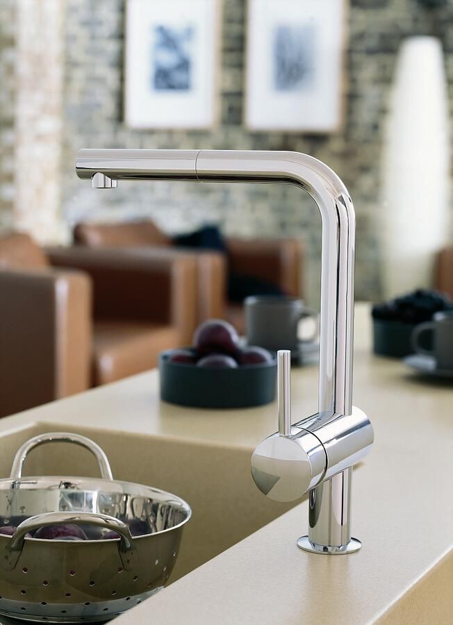 Grohe Minta keukenkraan m. draaibare L-uitloop m. uittrekbare perlator chroom 32168000 - Foto 2