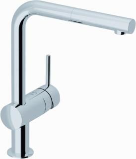 Grohe Minta keukenkraan m. draaibare L-uitloop m. uittrekbare perlator chroom 32168000