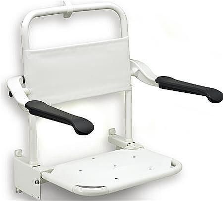 Linido Douchezitting verkorte zitdiepte m rugleuning armleggers staal gecoat wit LI2203001102 - Foto 2