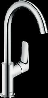 Hansgrohe Logis wastafelkraan 210 m. hoge 120gr draaibare uitloop m. waste chroom 71130000