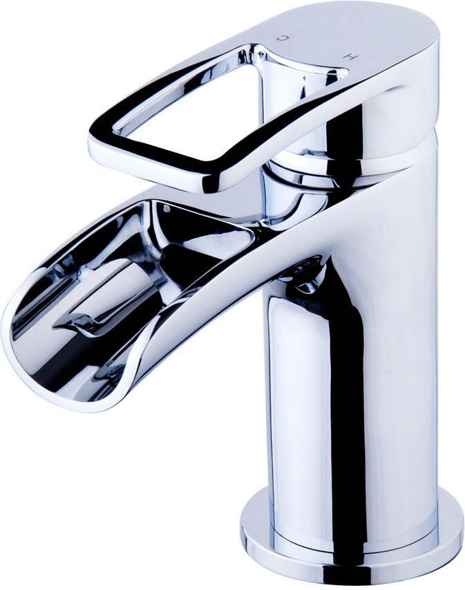 Italy Sanitair Alegra waterval wastafelmengkraan met clickwaste chroom