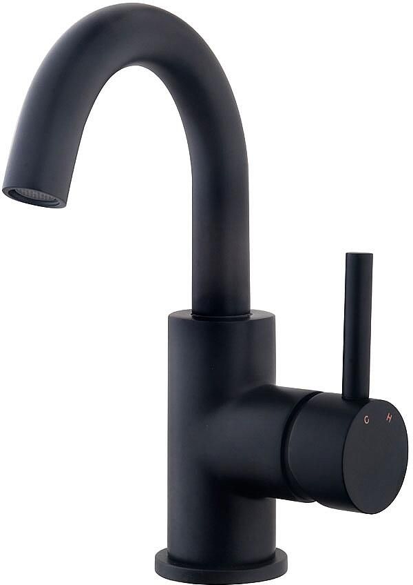 Italy Sanitair Caral opbouw wastafelkraan met draaibare uitloop matzwart
