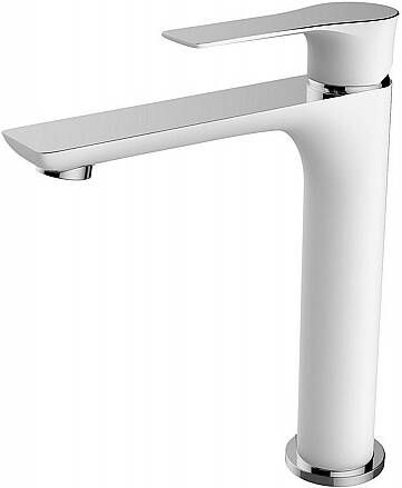 Italy Sanitair Casma eenhendel wastafelmengkraan hoog wit chroom