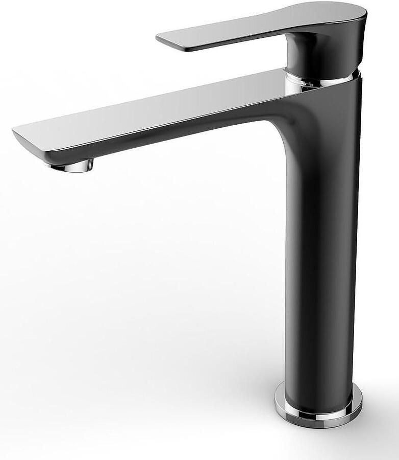 Italy Sanitair Casma eenhendel wastafelmengkraan hoog zwart chroom