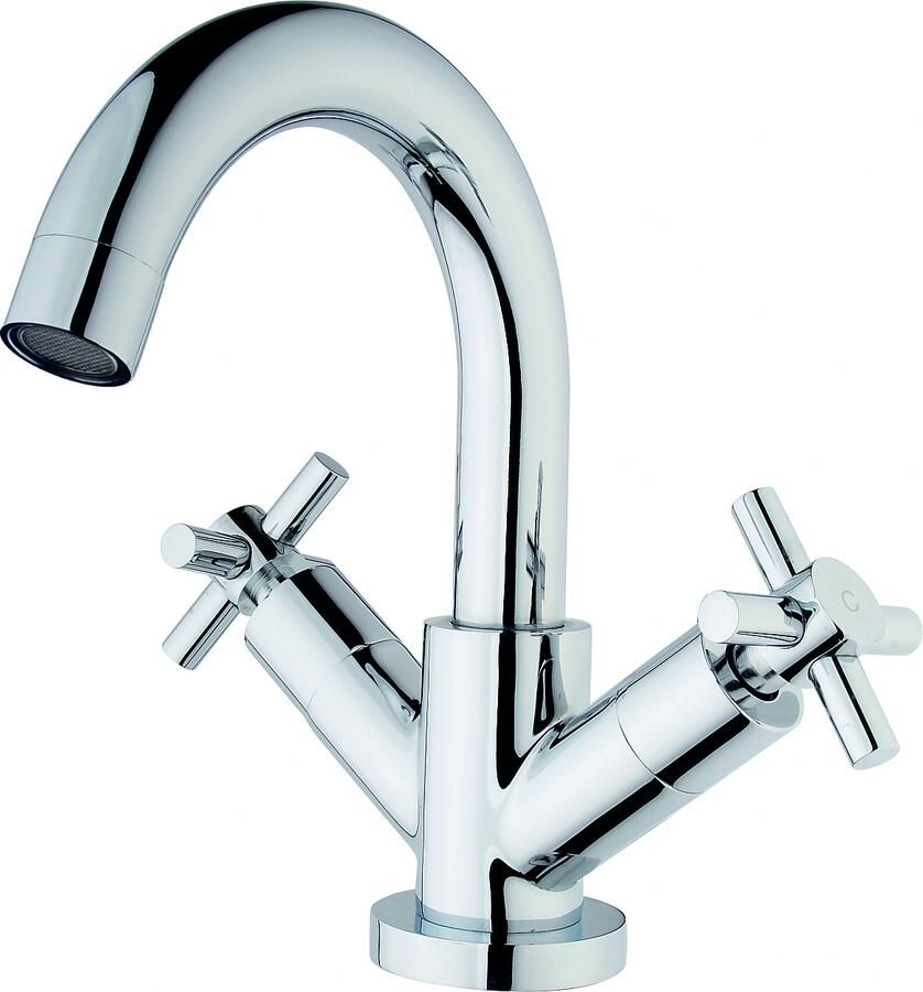 Italy Sanitair Cross wastafelmengkraan 2knops chroom