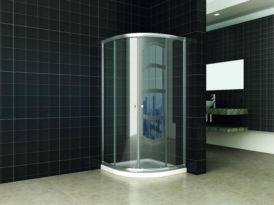 Italy Sanitair Eco 1 4 ronde douchecabine 5mm 800x800x1900 helder glas - Foto 2