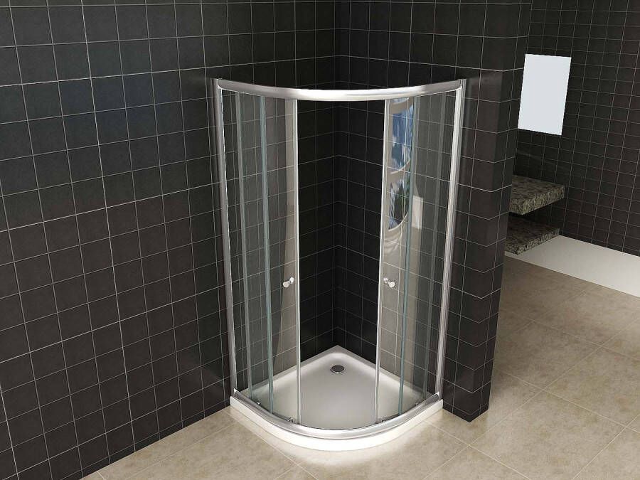 Italy Sanitair Eco 1 4 ronde douchecabine 5mm 900x900x1900 helder glas