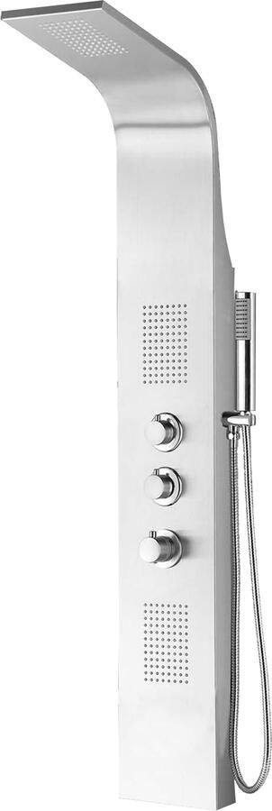 Italy Sanitair Erie RVS douchepaneel + thermkr 1480x220