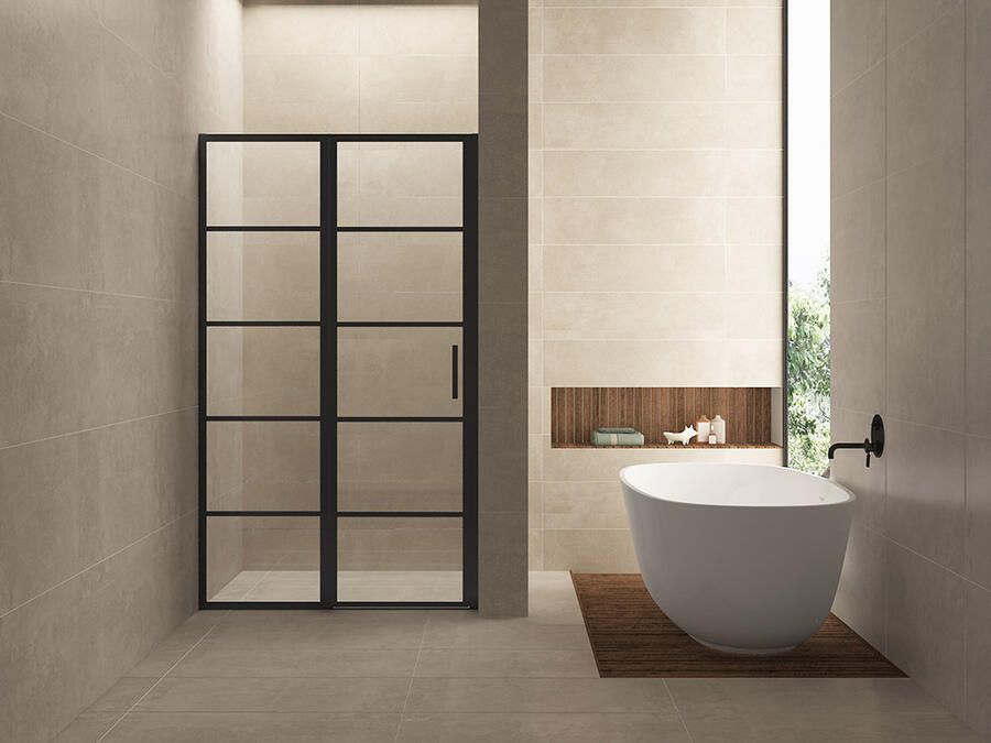 Italy Sanitair Horizon nisdeur RL met vast deel 140cm 8mm NANO