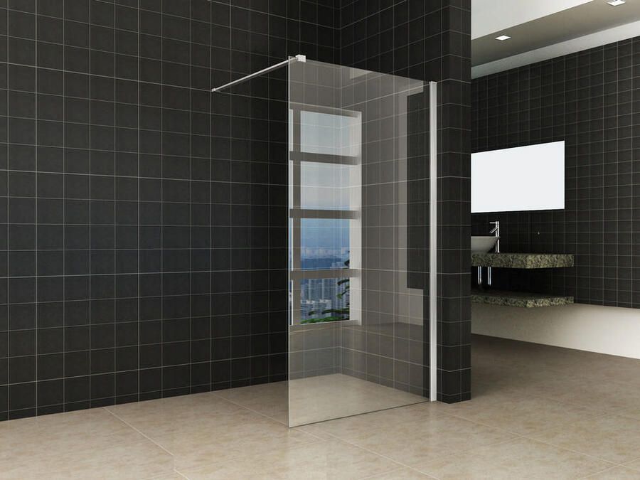 Italy Sanitair inloopdouche + RVS profiel 1000x2000 10mm NANO glas