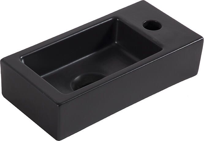 Italy Sanitair MiniRhea rechts fontein 360x180x90 matzwart 32.2497