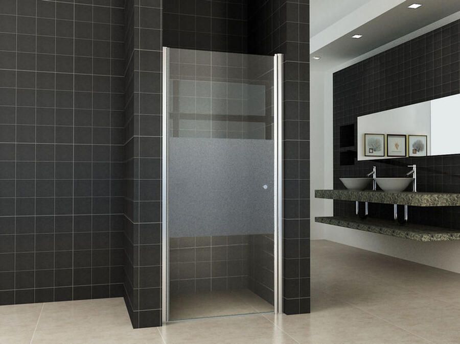 Italy Sanitair nisdeur L met profiel 900x2000 8mm NANO gedmatglas