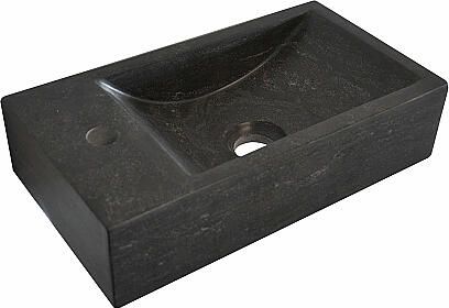 Italy Sanitair Raw hardstenen fontein 40x22x10 links 39.3500