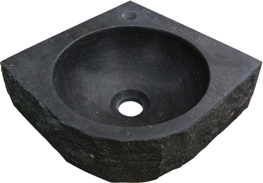 Italy Sanitair Raw hardstenen hamerslag hoekfontein 30x30x10 39.3509