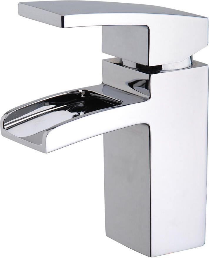 Italy Sanitair Rombo waterval wastafelkraan met clickwaste chroom