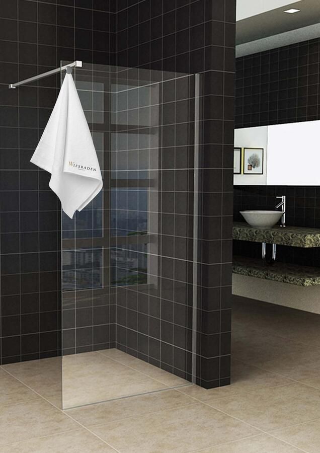 Italy Sanitair Sita inloopdouche met handdoekhouder 100x200 cm chroom8 mm helder glas met Nano coating