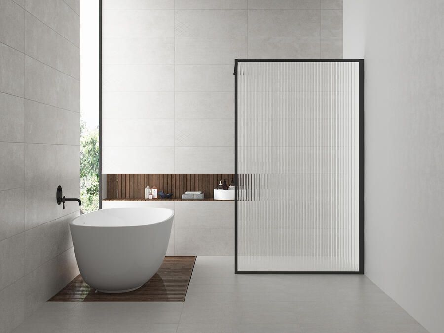Italy Sanitair Square inloopdouche 1200x2000 8mm nano geribbeld helder glas mat zwart