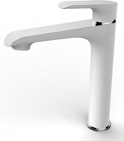 Italy Sanitair Tarma eenhendel wastafelmengkraan hoog wit chroom
