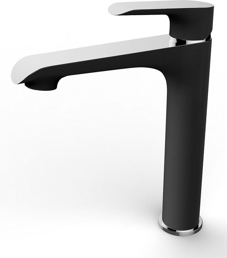 Italy Sanitair Tarma eenhendel wastafelmengkraan hoog zwart chroom