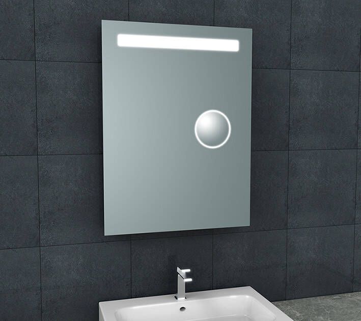 Italy Sanitair Tigris spiegel met led verlichting + scheerspiegel 600x800
