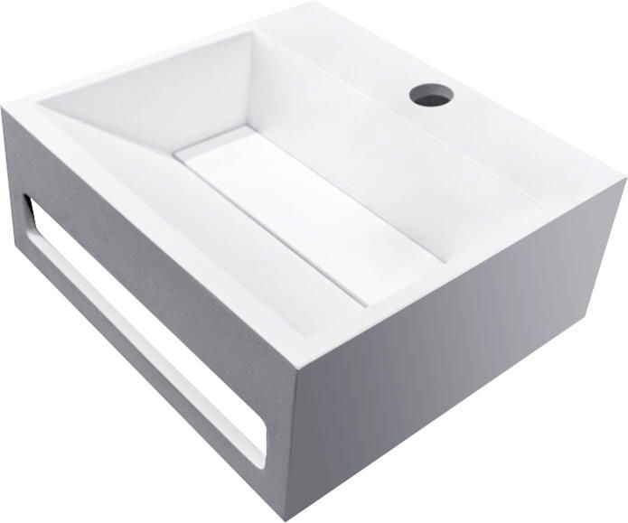 Italy Sanitair Wiesbaden Julia fontein solid surface 30 x 28 x 12 5 cm mat wit 36.4080