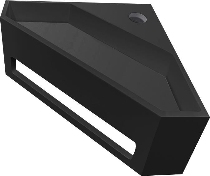 Italy Sanitair Wiesbaden Julia hoekfontein solid surface 35 x 35 x 16 cm mat zwart 36.4085