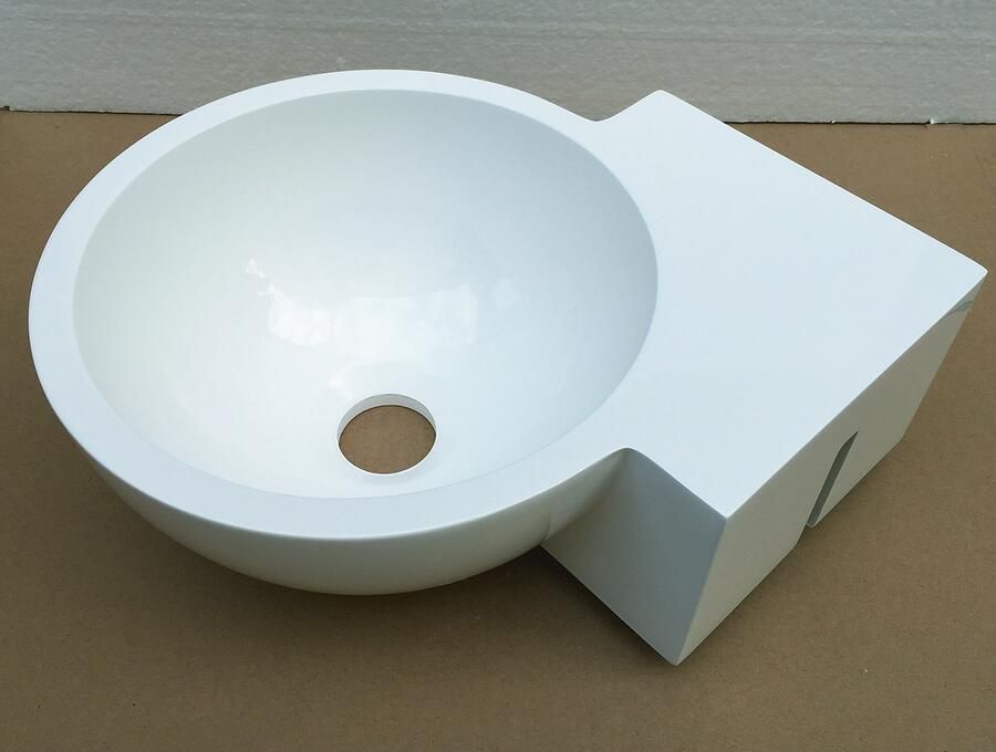 Luca Sanitair fontein 28x28cm mineral stone glans wit