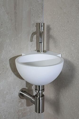 Luca Sanitair fontein 28x28cm solid surface mat wit