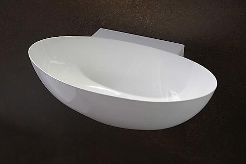 Luca Sanitair fontein met dunne rand 40x22cm mineral stone glans wit