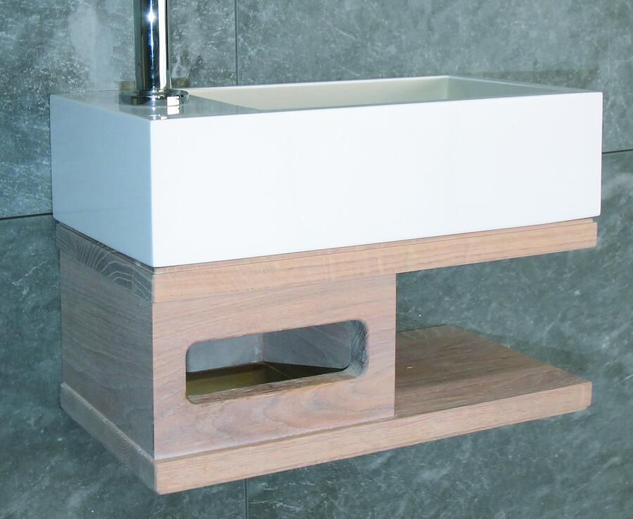 Luca Sanitair fonteinset 35x18 5cm zonder kraangat wit mat smoke FP2ZM