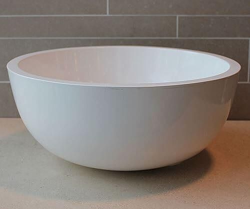 Luca Sanitair opzetwastafel 39 5cm mineral stone mat wit LUVA1301M