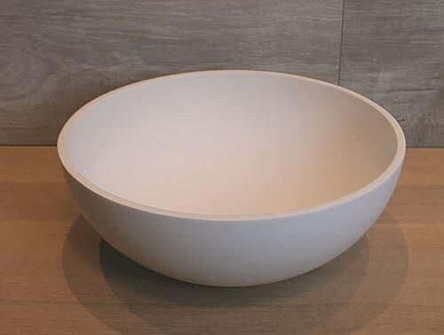 Luca Sanitair opzetwastafel 40cm met dunne rand solid surface mat wit LUVA1320M