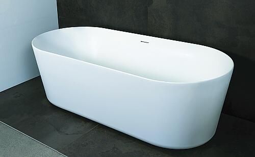 Luca Sanitair Primo bad vrijstaand met dunne rand acryl 178x80cm mat wit afwerking chroom LUPA1792M