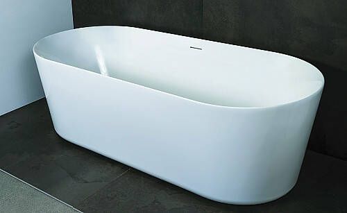 Luca Sanitair Primo bad vrijstaand met dunne rand acryl 178x80cm wit afwerking chroom LUPA1792