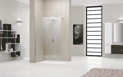Novellini Giada inloopdouche H 70x195cm m. muursteun matchroom helder glas GIADAH701B - Foto 2