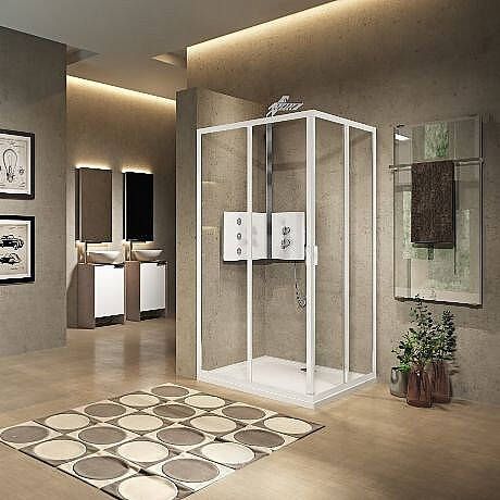 Novellini Lunes 2.0 hoekinstap 87-90x195cm matchroom helder glas LUNA87L1B - Foto 2