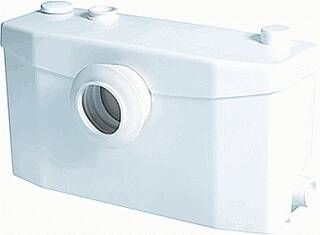 Sanibroyeur Saniplus fecalienvermaler en pompsysteem voor toilet bidet wastafel en douche 512x181x270mm inlaatzijde 1xDN100+3xDN40 wit SPUPSTD