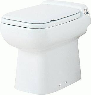 Sanibroyeur Sanicompact luxe ECO+ closetpot m. fecalienvermaler incl. closetzitting 360x520x410mm wit C3SENL