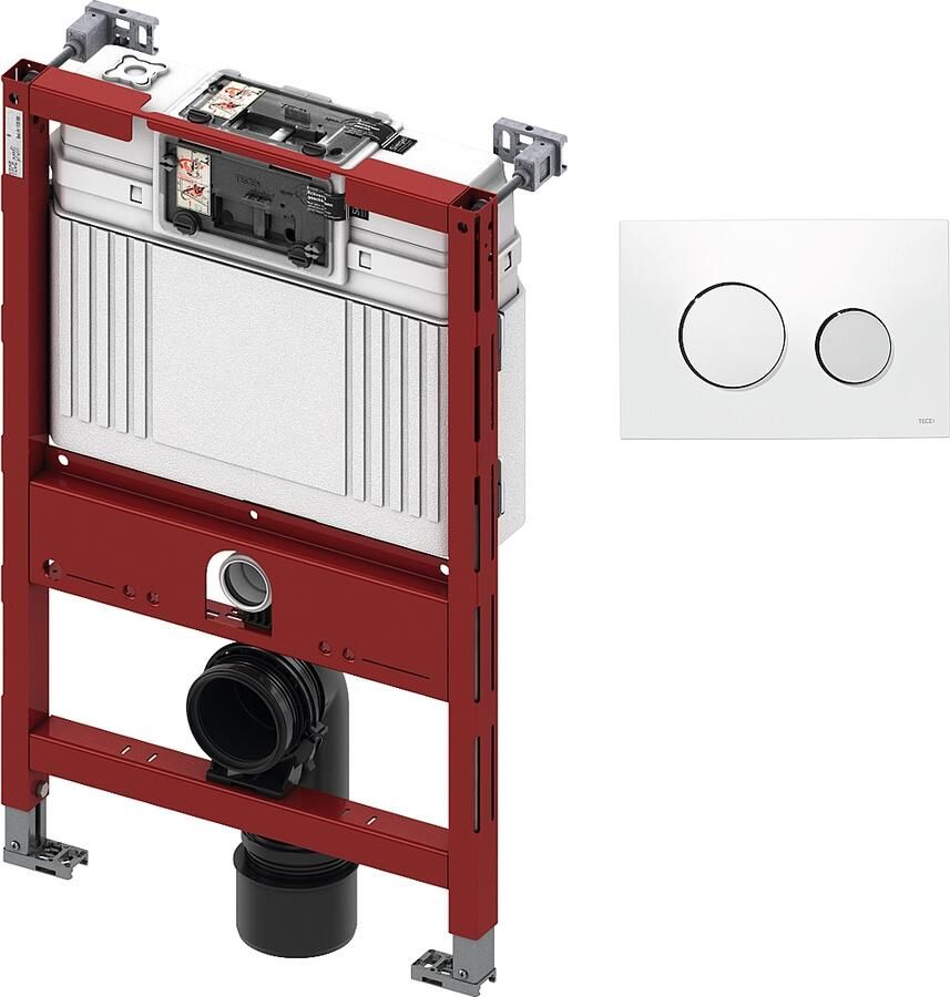 TECE inbouwreservoir 82cm front- planchetbediening met TECEloop bedieningspaneel wit chroom