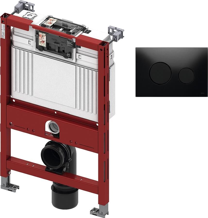 TECE inbouwreservoir 82cm front- planchetbediening met TECEloop glas bedieningspaneel zwart