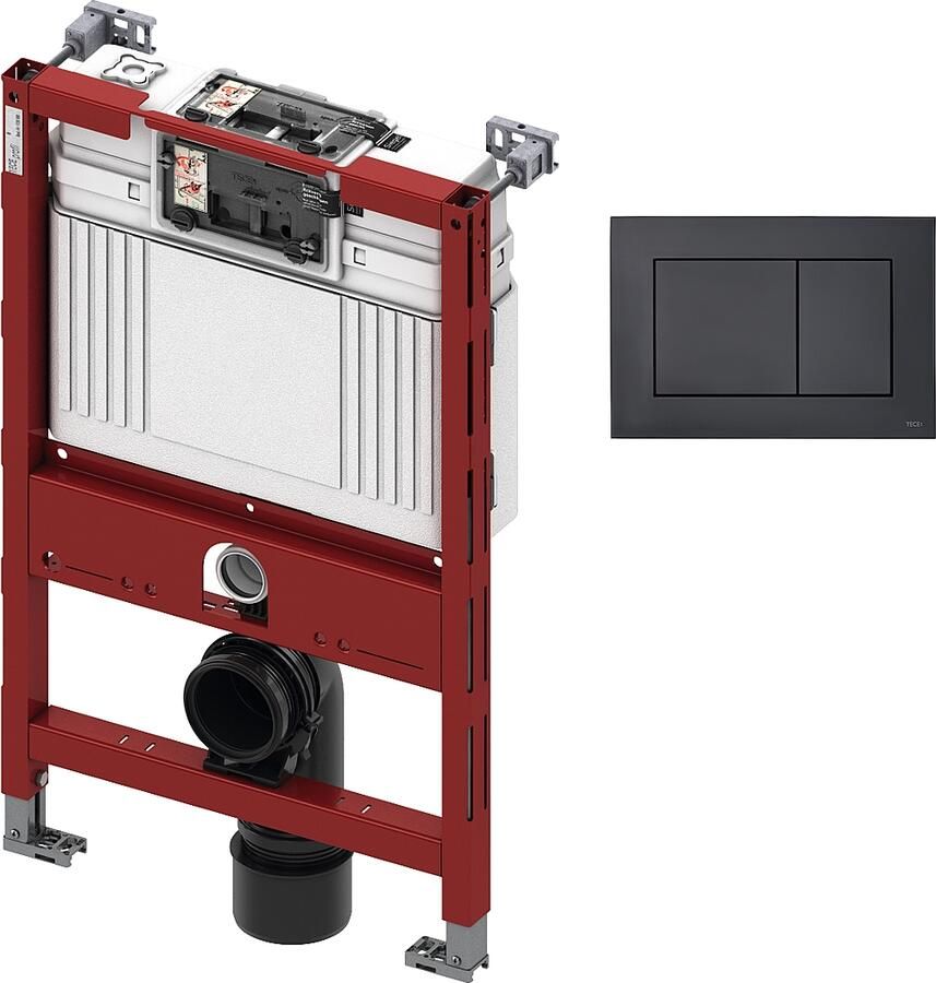 TECE inbouwreservoir 82cm front- planchetbediening met TECEnow bedieningspaneel zwart glans