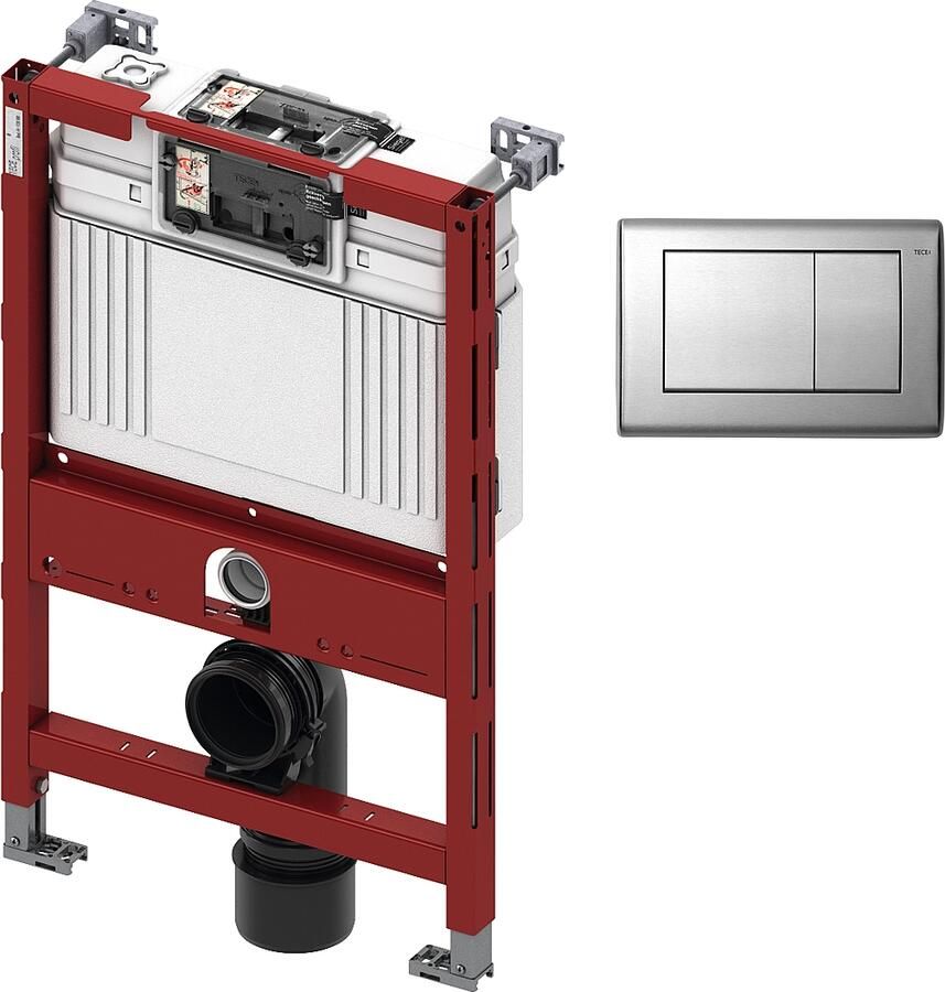 TECE inbouwreservoir 82cm front- planchetbediening met TECEplanus bedieningspaneel RVS RVS geborsteld