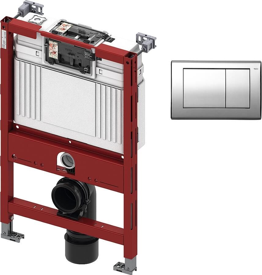 TECE inbouwreservoir 82cm front- planchetbediening met TECEplanus bedieningspaneel RVS RVS glans chroom