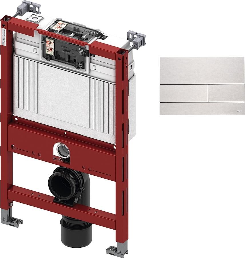 TECE inbouwreservoir 82cm front- planchetbediening met TECEsquare II metaal bedieningspaneel RVS