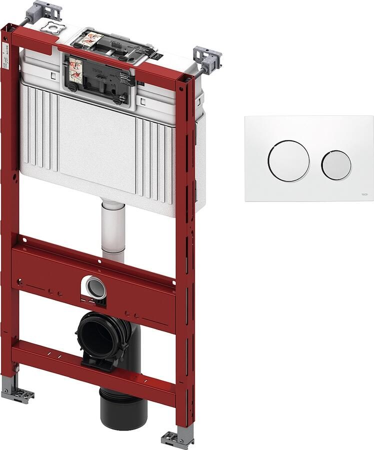 TECE inbouwreservoir 98cm front- planchetbediening met TECEloop bedieningspaneel wit glans