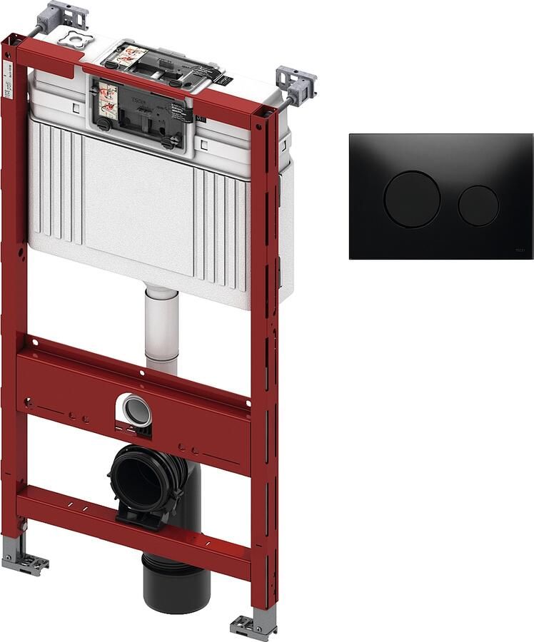 TECE inbouwreservoir 98cm front- planchetbediening met TECEloop glas bedieningspaneel zwart