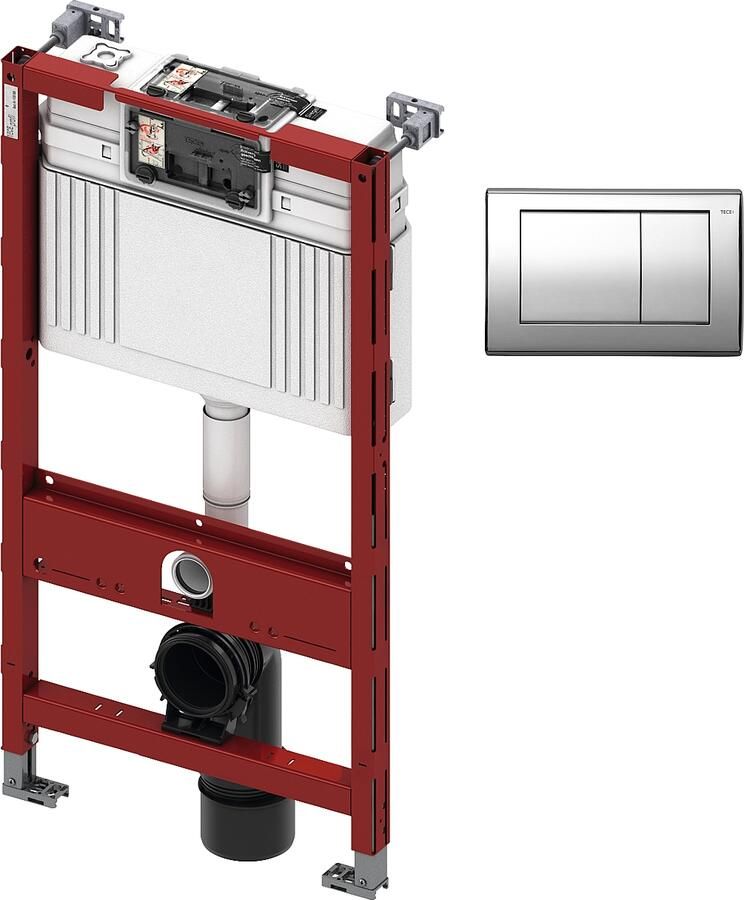 TECE inbouwreservoir 98cm front- planchetbediening met TECEplanus bedieningspaneel RVS RVS glanzend chroom
