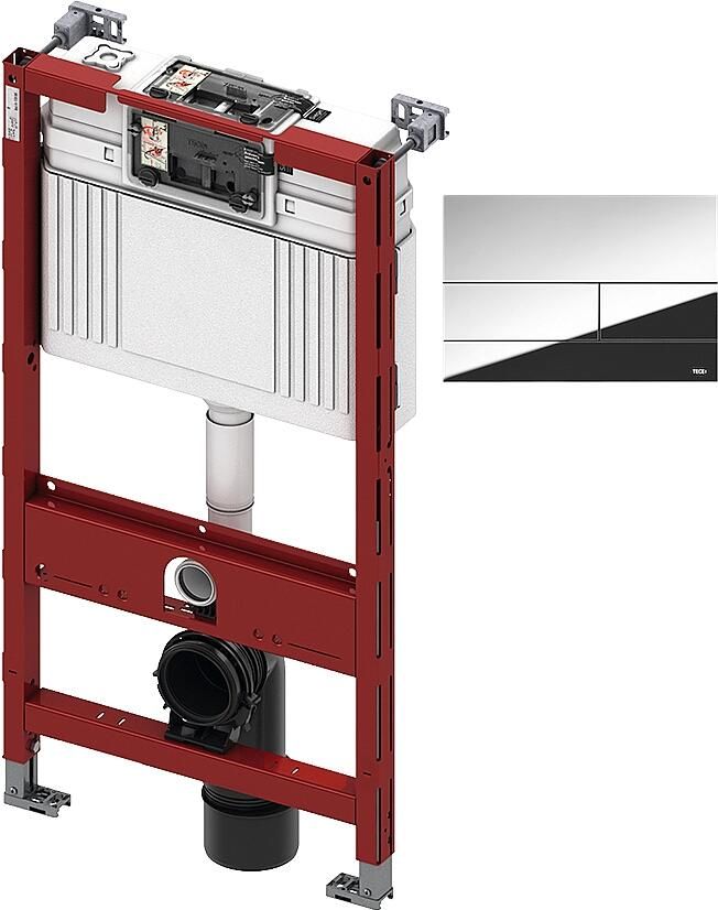 TECE inbouwreservoir 98cm front- planchetbediening met TECEsquare II metaal bedieningspaneel chroom